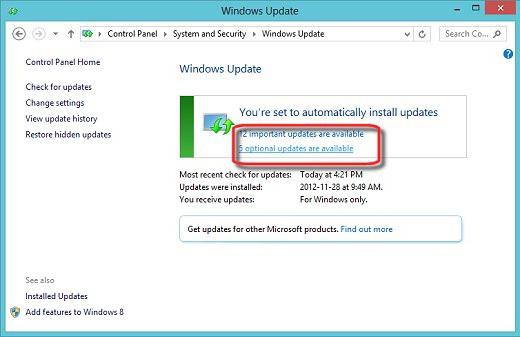 konfigurácia centra aktualizácií systému Windows 8